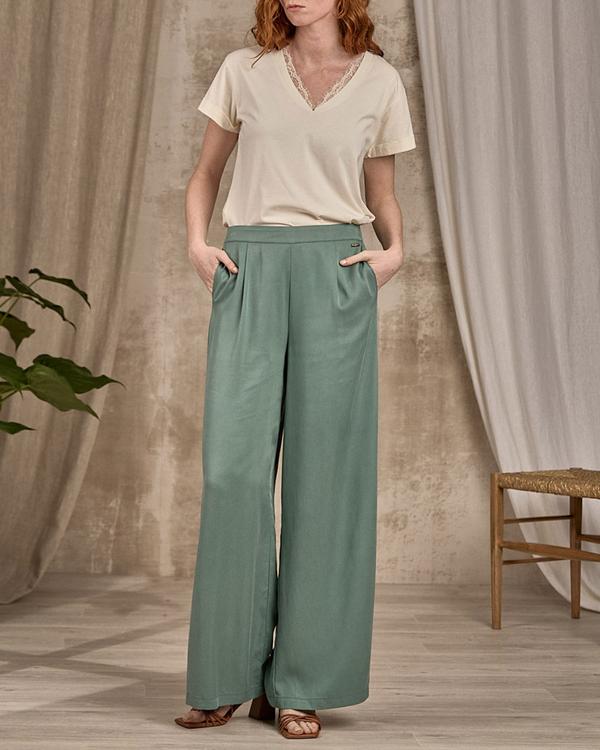 Pantalon fluide vert