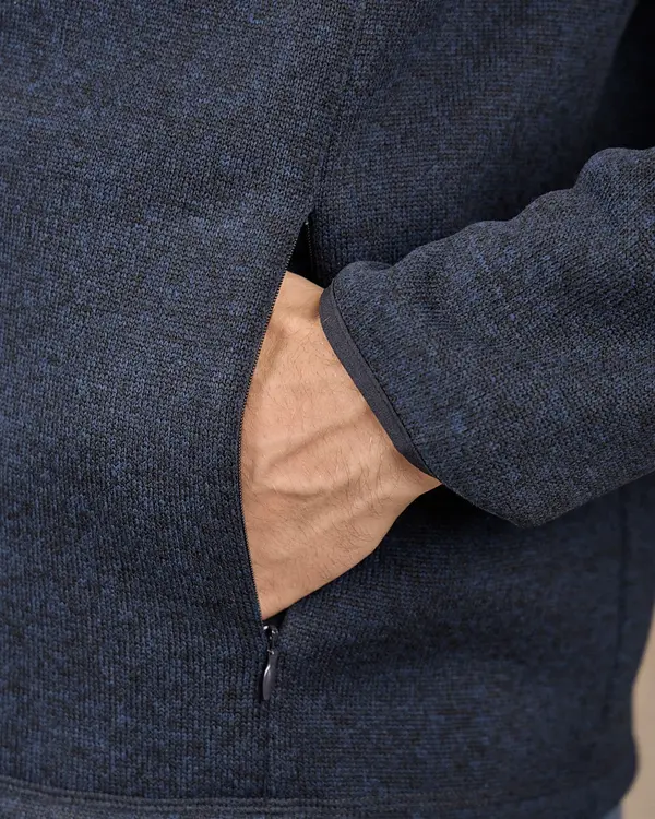 Blouson Polaire détail épaule bleu