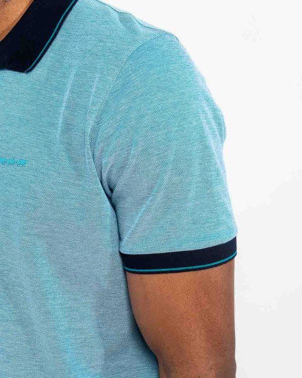 Polo manches courtes regular fit col contrasté vert