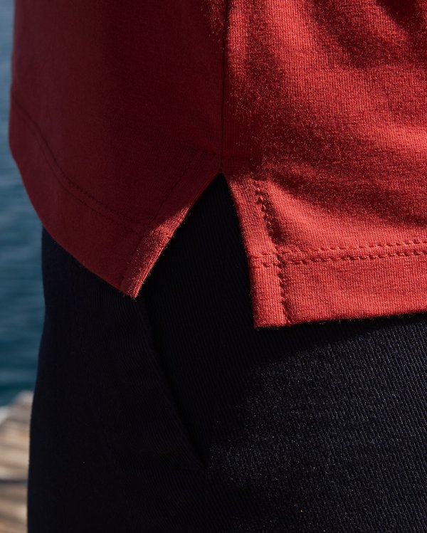 T-shirt à manches longues French en coton rouge