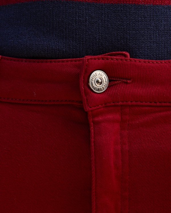 Jean slim Louise 5 poches uni rouge