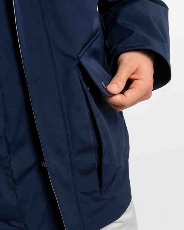 Parka nautique grandes poches boutons-pressions bleu Parka nautique grandes poches boutons-pressions bleu