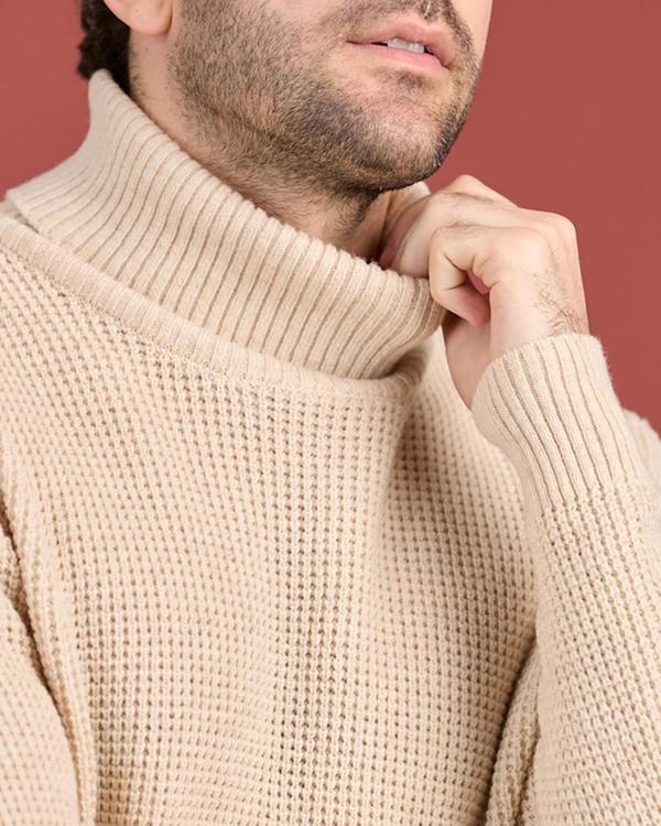 Pull col roulé blanc