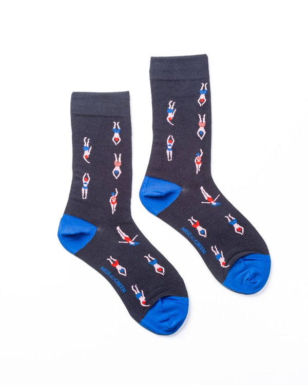 Chaussettes fantaisie nageurs bleu Chaussettes fantaisie nageurs bleu