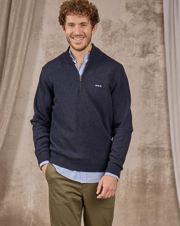Pull col camionneur bleu Pull col camionneur bleu