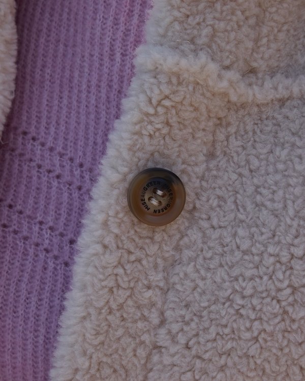 Manteau effet mouton en fausse fourrure uni blanc Manteau effet mouton en fausse fourrure uni blanc