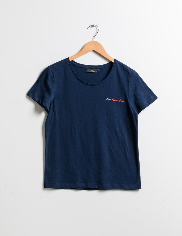 T-shirt broderie coton Standard 100 by OEKO-TEX® bleu