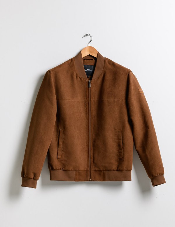 Blouson suédine col teddy regular fit