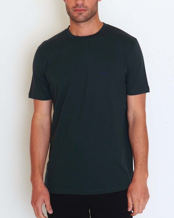 T-shirt modern fit Ethan uni manches courtes col rond coton vert