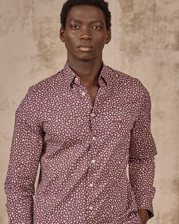 Chemise fleurie rouge Chemise fleurie rouge