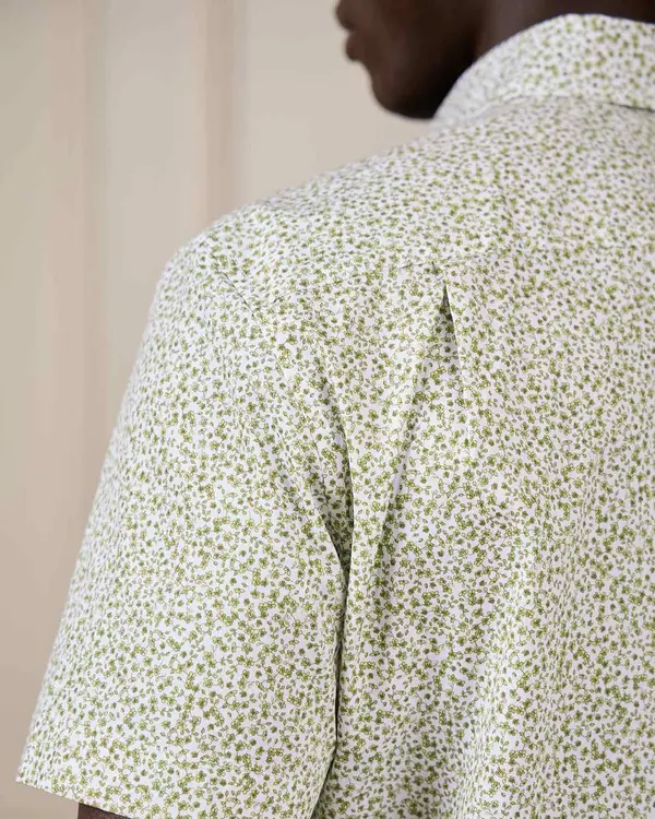 Chemise micro motifs vert