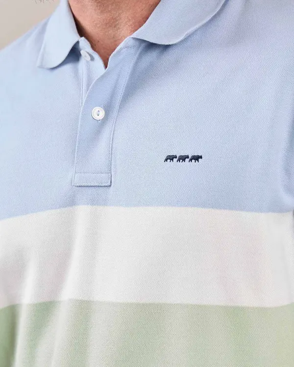 Polo à grosses rayures bleu