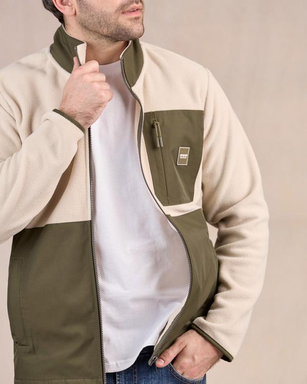 Polaire bi-matière beige