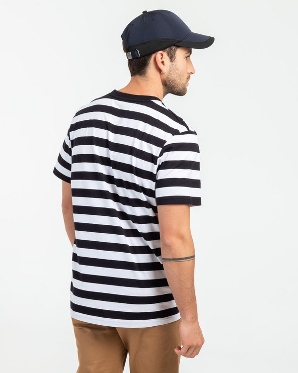 T-shirt rayé regular fit manches courtes en coton bleu T-shirt rayé regular fit manches courtes en coton bleu