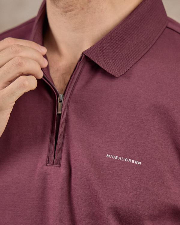 Polo col zippé rouge Polo col zippé rouge