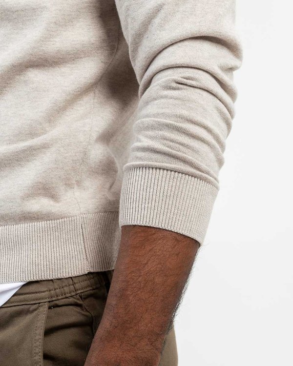 Pull Charlie col V coton Standard 100 by OEKO-TEX® beige
