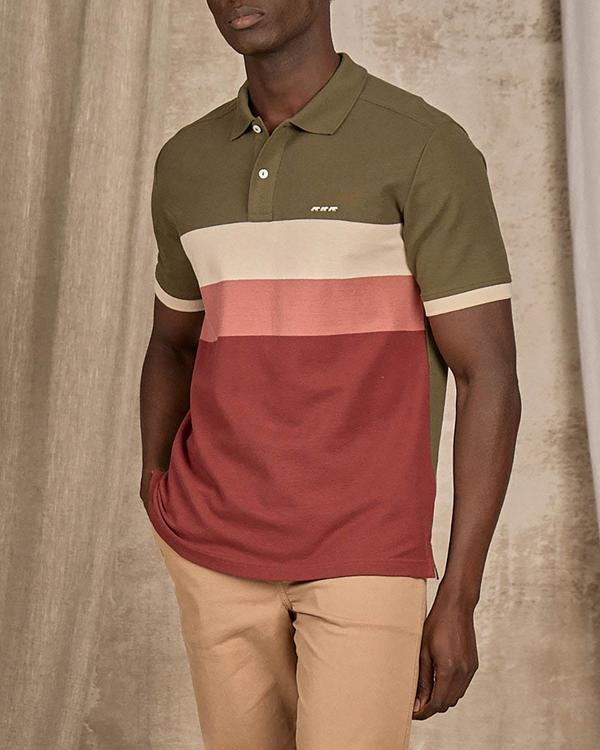 Polo à grosses rayures vert