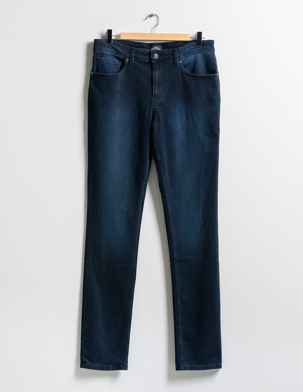 Jean modern fit type joggjean en coton et elasthanne bleu