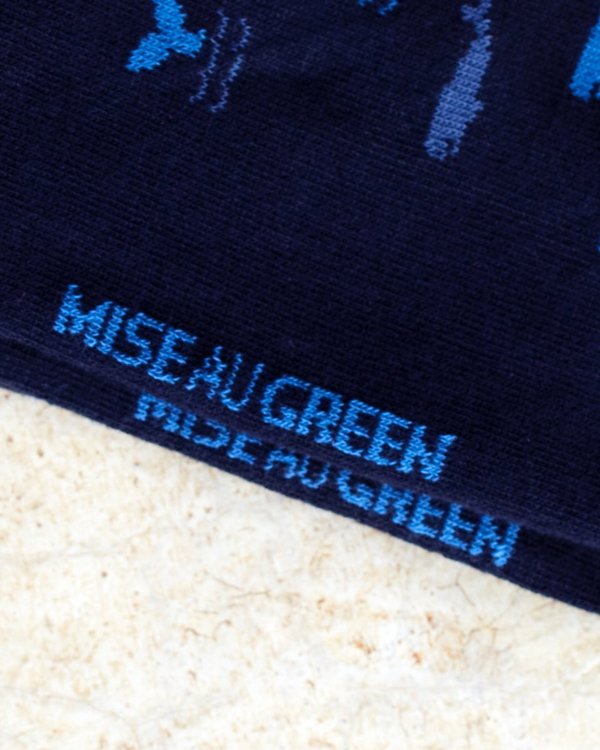 Chaussettes motifs baleines en coton bleu