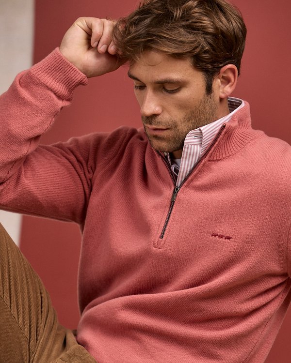 Pull col camionneur rose Pull col camionneur rose