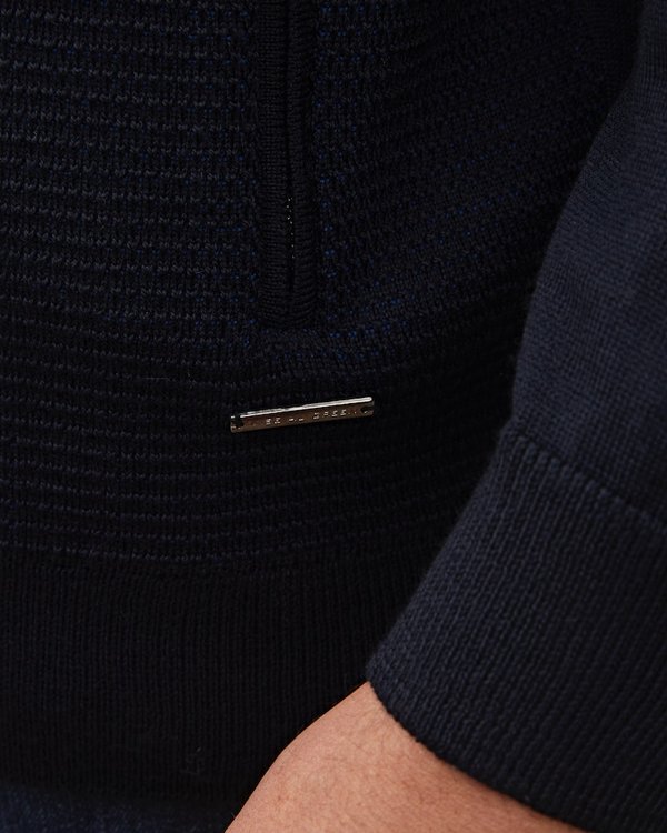 Cardigan manches longues maille vanisée 50% Mérinos bleu