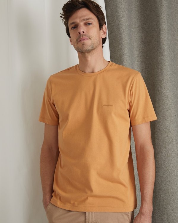 T-shirt cintré uni manches courtes col rond coton