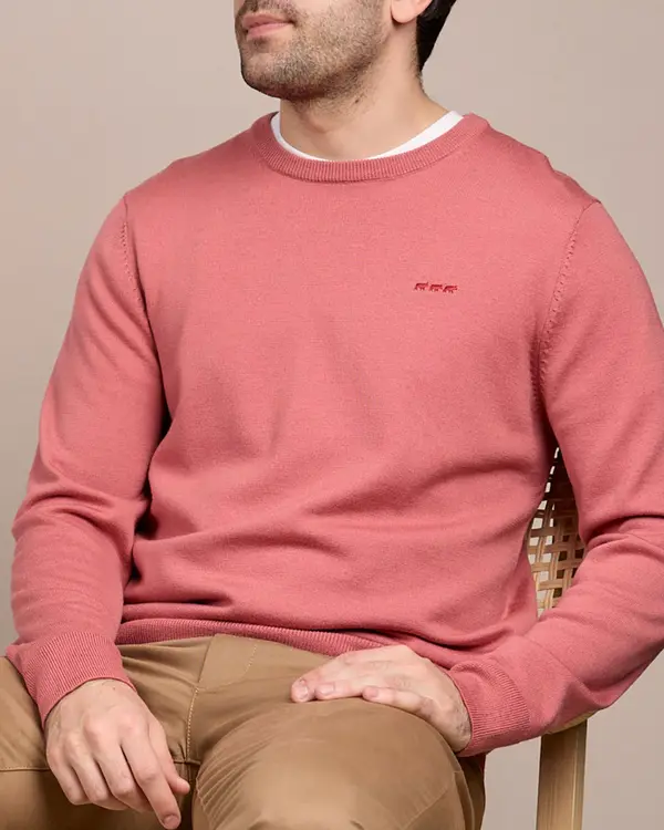 Pull col rond rose