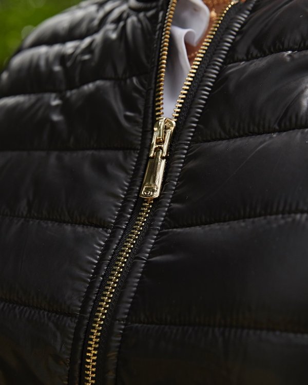 Cardigan zippé bi-matière matelassé et molleton noir Cardigan zippé bi-matière matelassé et molleton noir