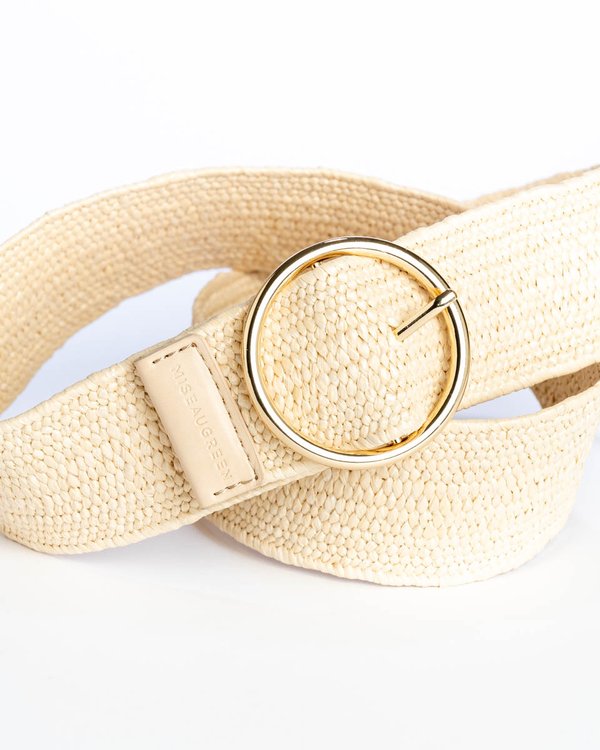 Ceinture tressée unie élastique beige Ceinture tressée unie élastique beige