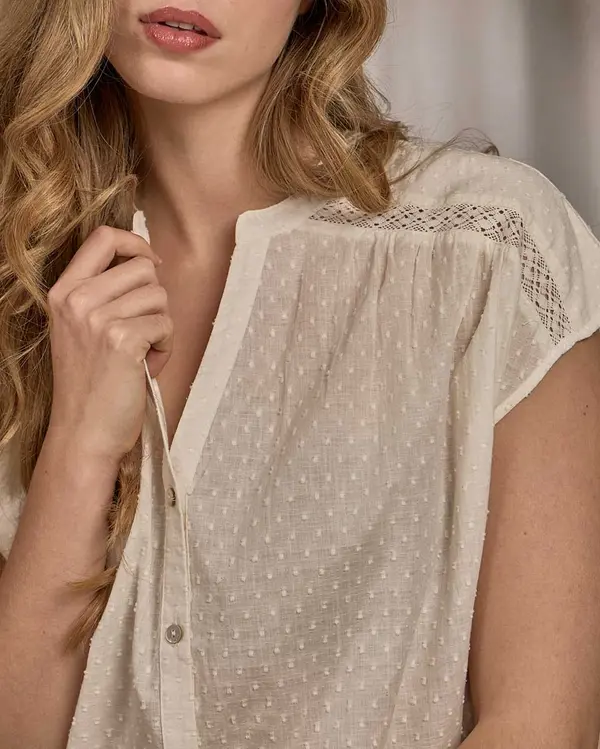 Top chaîne et trame blanc Top chaîne et trame blanc