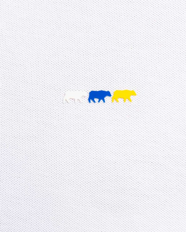 Polo uni regular fit à manches longues détails colorés blanc Polo uni regular fit à manches longues détails colorés blanc