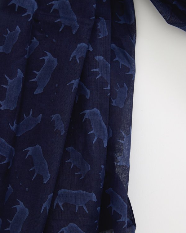 Chèche petits poissons en coton bleu Chèche petits poissons en coton bleu