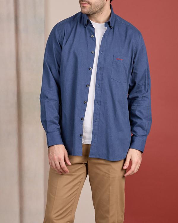 Chemise manches longues bleu
