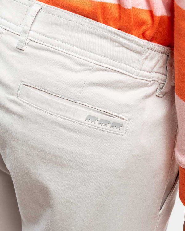 Pantalon chino Lucas uni taille élastique en coton gris