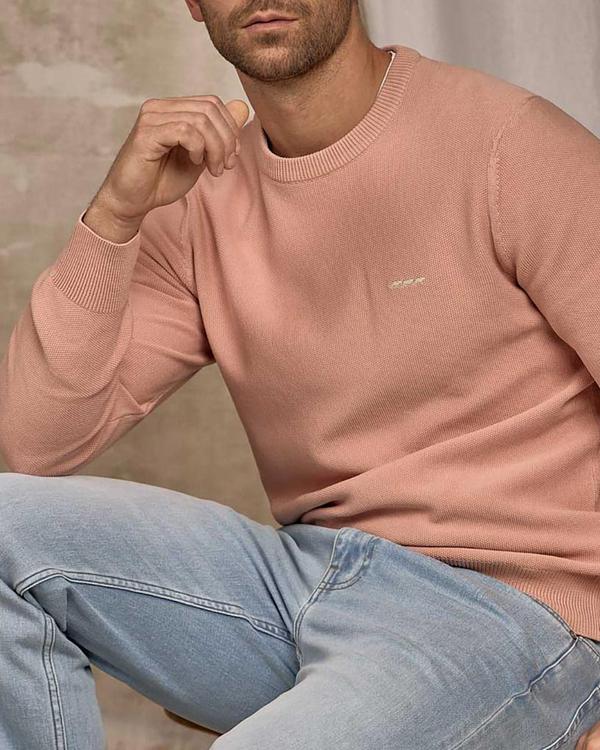 Pull nid d'abeille rose