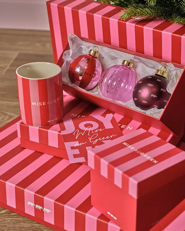 Set de boules de Noël rouge