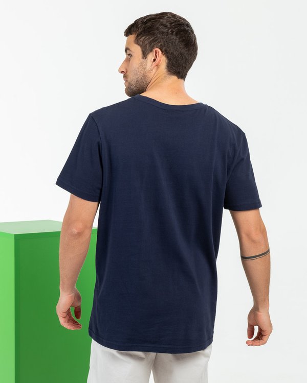 T-shirt manches courtes blason Le soleil se lève à l'Est bleu