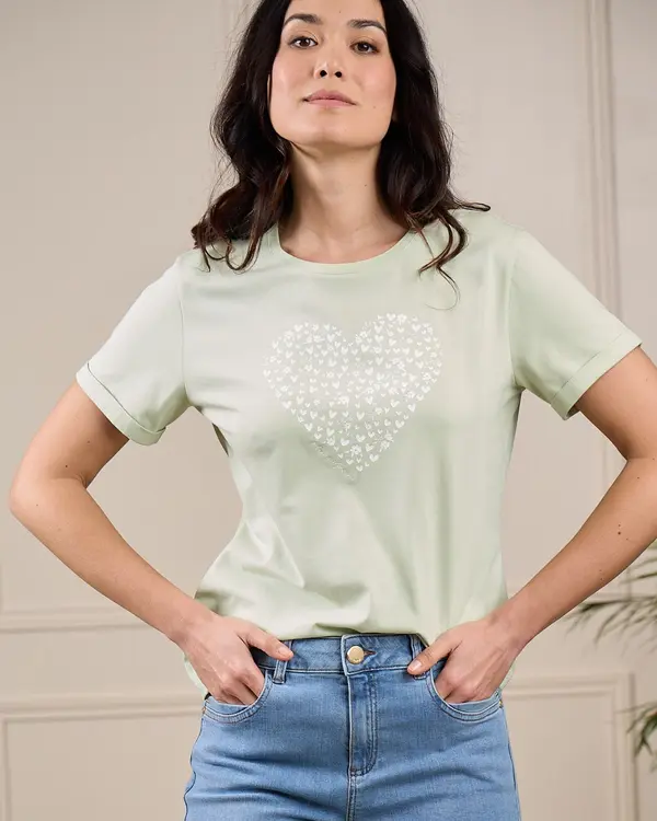 T-shirt cœur Grayce vert