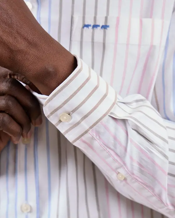 Chemise oxford patch rose