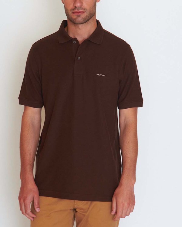 Polo piqué Douglas coupe droite manches courtes uni marron Polo piqué Douglas coupe droite manches courtes uni marron