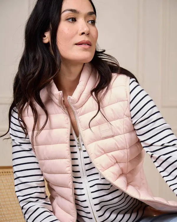 Doudoune sans manches rose