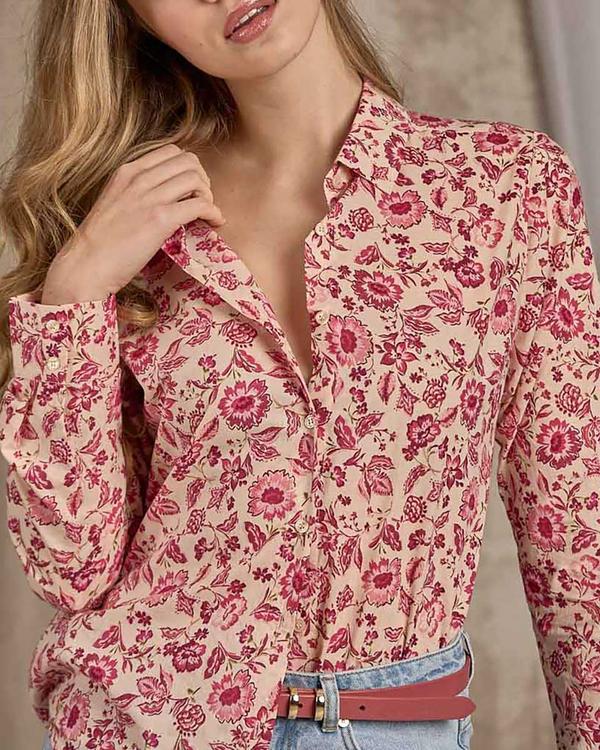Chemise imprimée rose