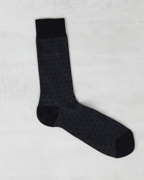 Chaussettes jacquard faux-uni noir Chaussettes jacquard faux-uni noir