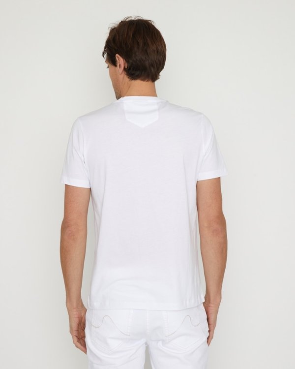 T-shirt cintré uni manches courtes col rond coton blanc