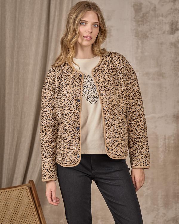 Veste matelassée léopard beige Veste matelassée léopard beige