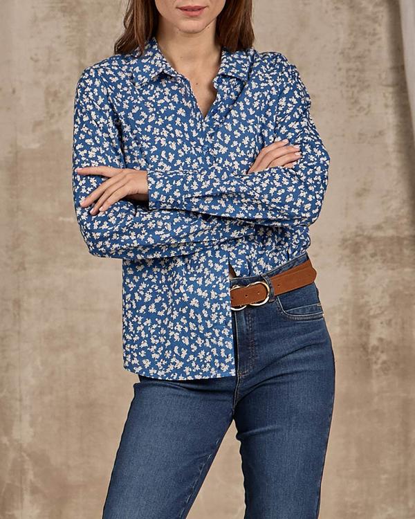 Chemise imprimée bleu