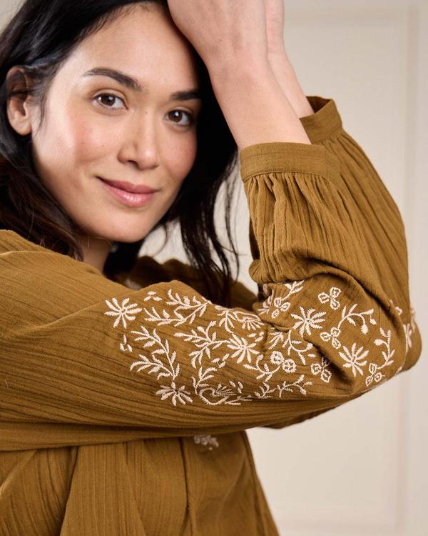 Chemise broderie Dakota beige