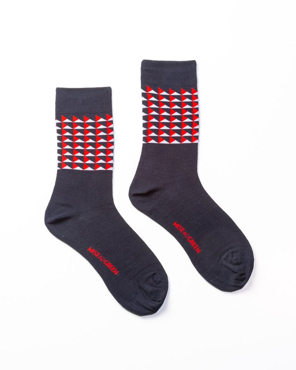 Chaussettes motifs géométriques bleu Chaussettes motifs géométriques bleu