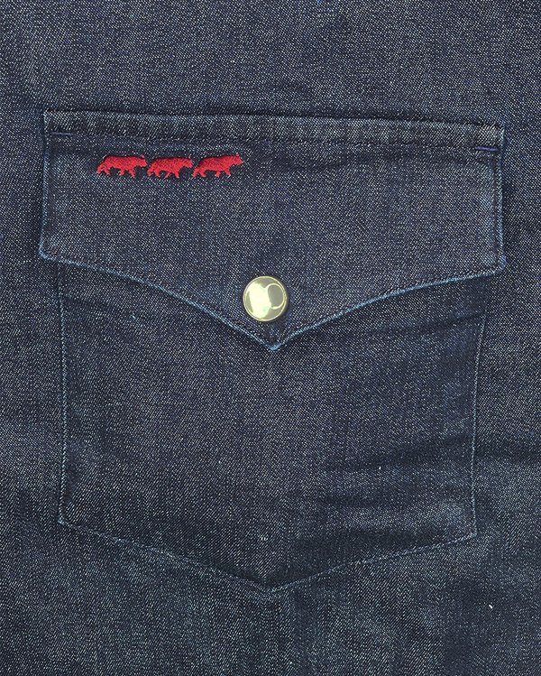 Chemise manches longues unie en jean modern fit Chemise manches longues unie en jean modern fit