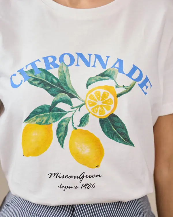 T-shirt citrons Gabriel blanc
